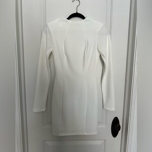 Lulus All That You Wish For White Mock Neck Cutout Bodycon Dress